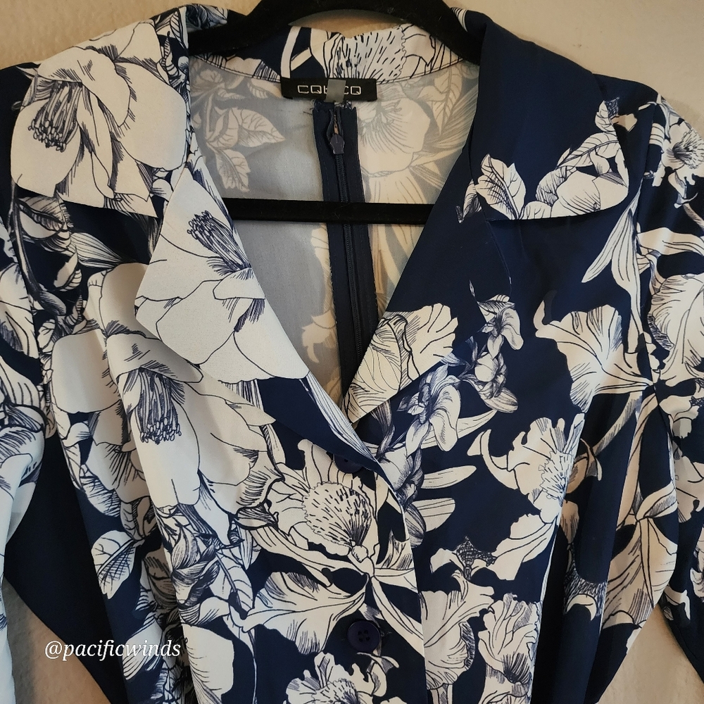 RARE! DOLMAN 3/4 SLEEVE JUMPSUIT WIDE LEG CQ BY CQ - Picture 5 of 12